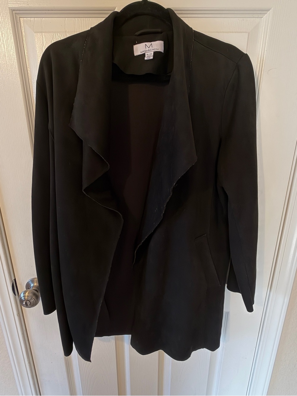 Magaschoni Black Open-Front Draped Blazer